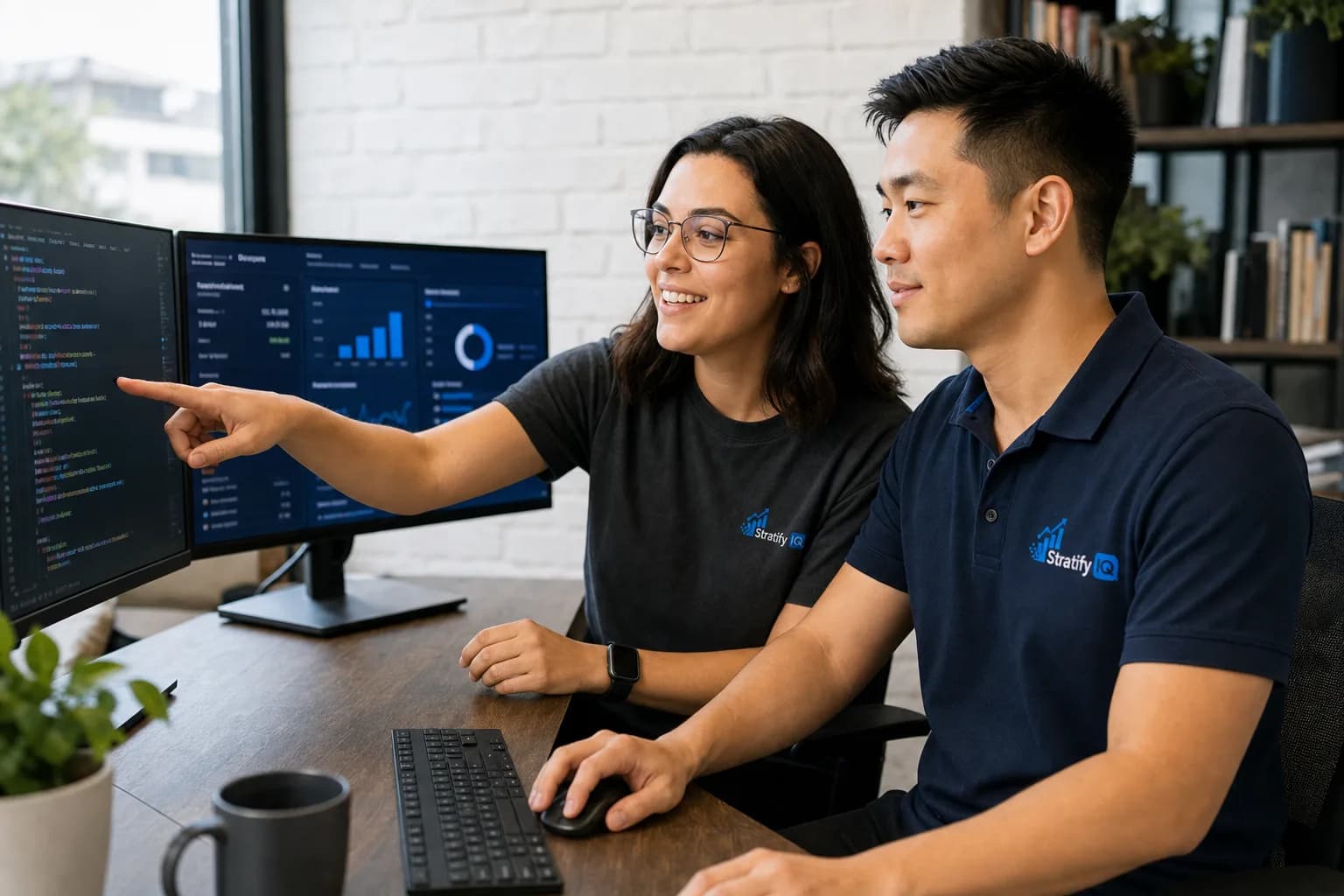 Stratify IQ engineers reviewing a build together