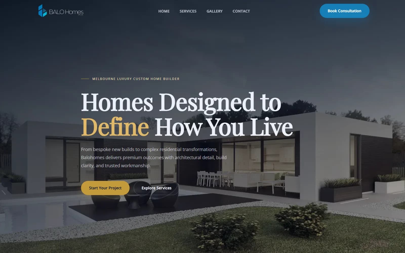 Balo Homes website screenshot