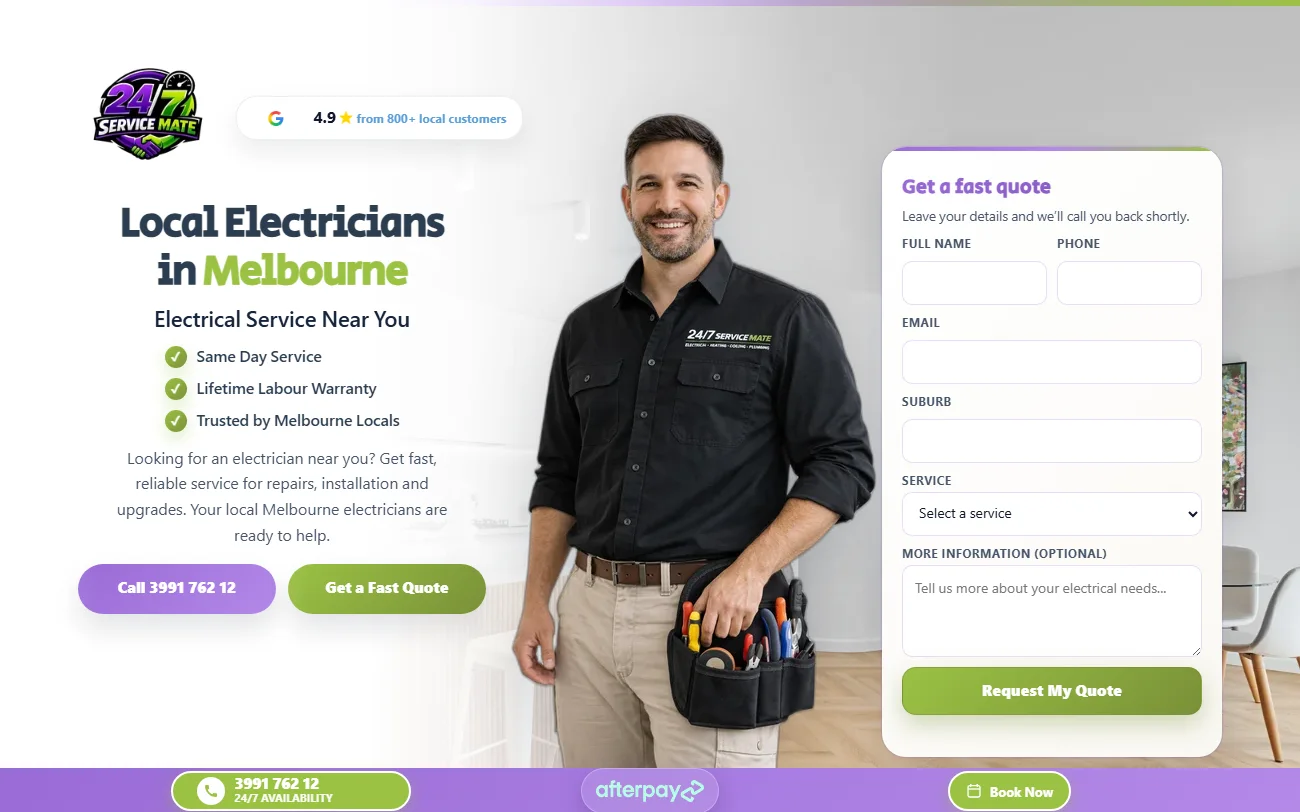 Electrician Near By website screenshot