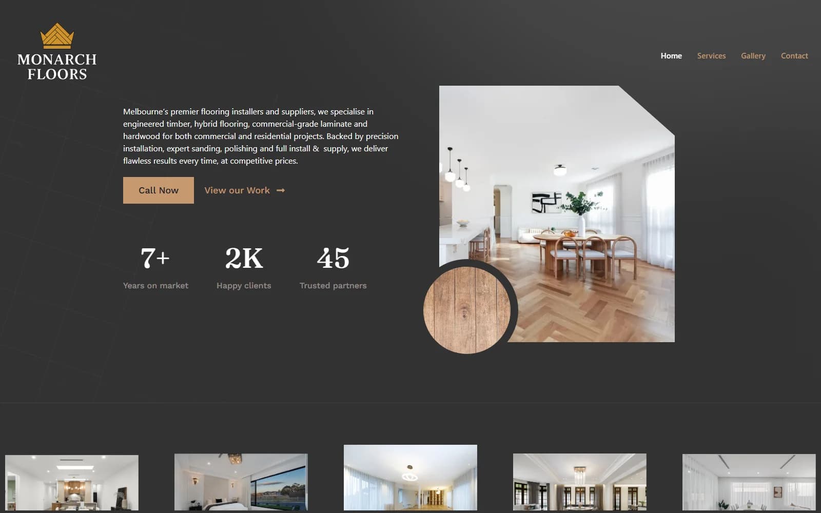 Monarch Floors website screenshot