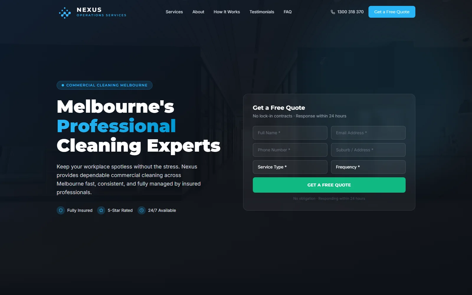 Nexus Operations website screenshot